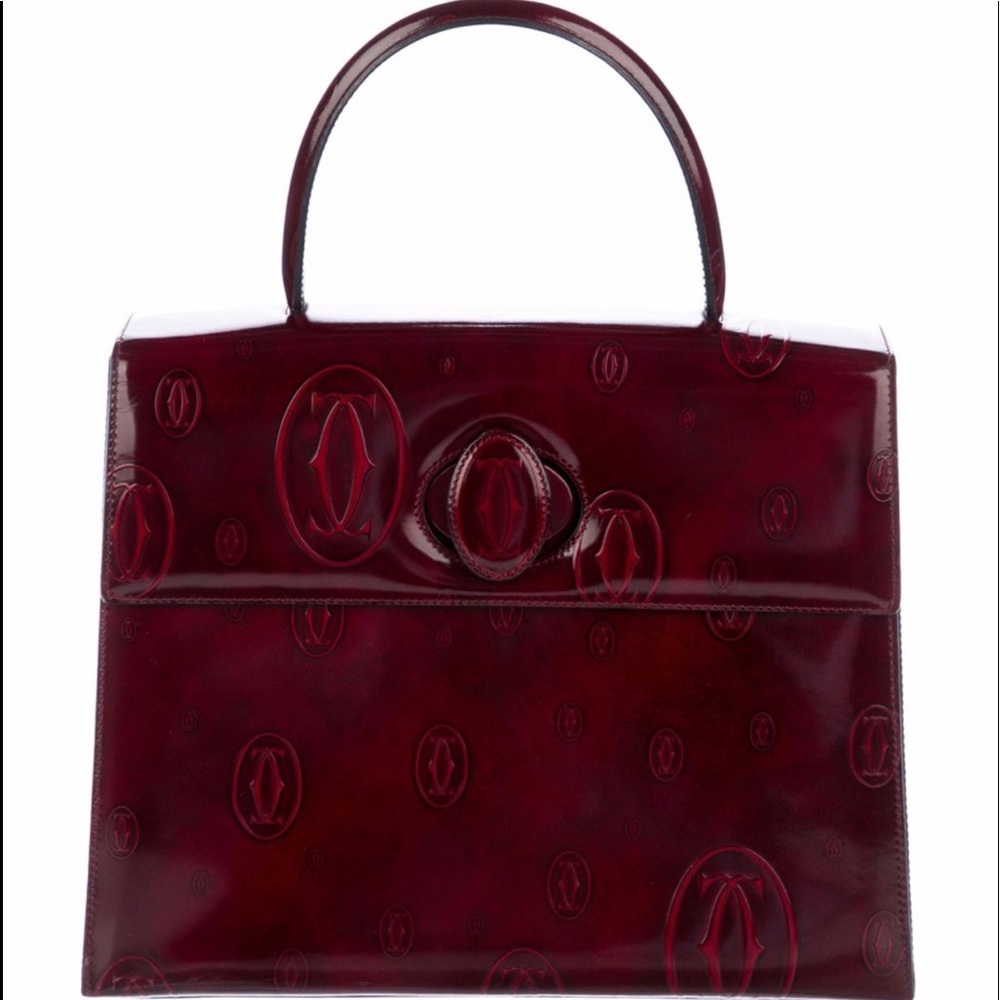 Cartier Bordeaux Patent Leather Satchel